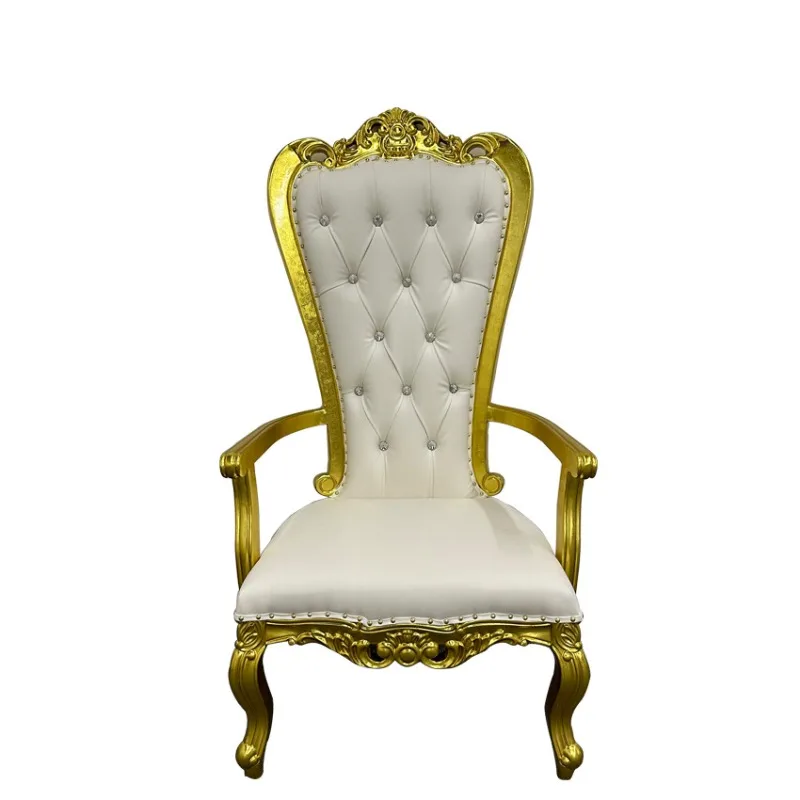 Solid wood hotel chair bride and groom wedding scene decorative chair high back  king chair