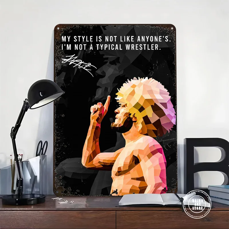 خبيب نورماغوميدوف يقتبس علامة معدنية الملاكمة جدار الفن زينة خمر للمنزل خمر ريترو تين علامات للديكور المنزل