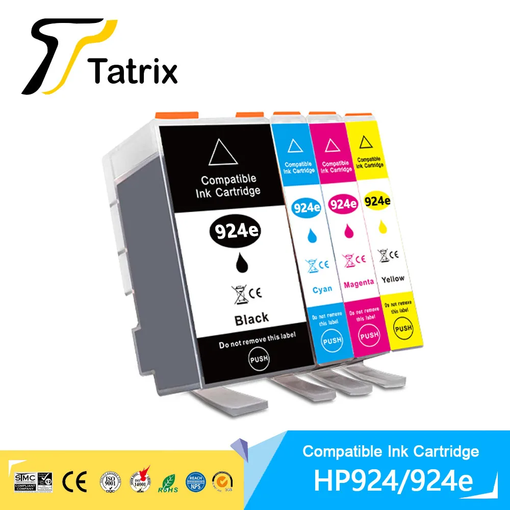 

Tatrix для HP924 HP 924e, цветной совместимый картридж премиум-класса Inkjek для принтера HP OfficeJet Pro 8120/8123/8130/8133