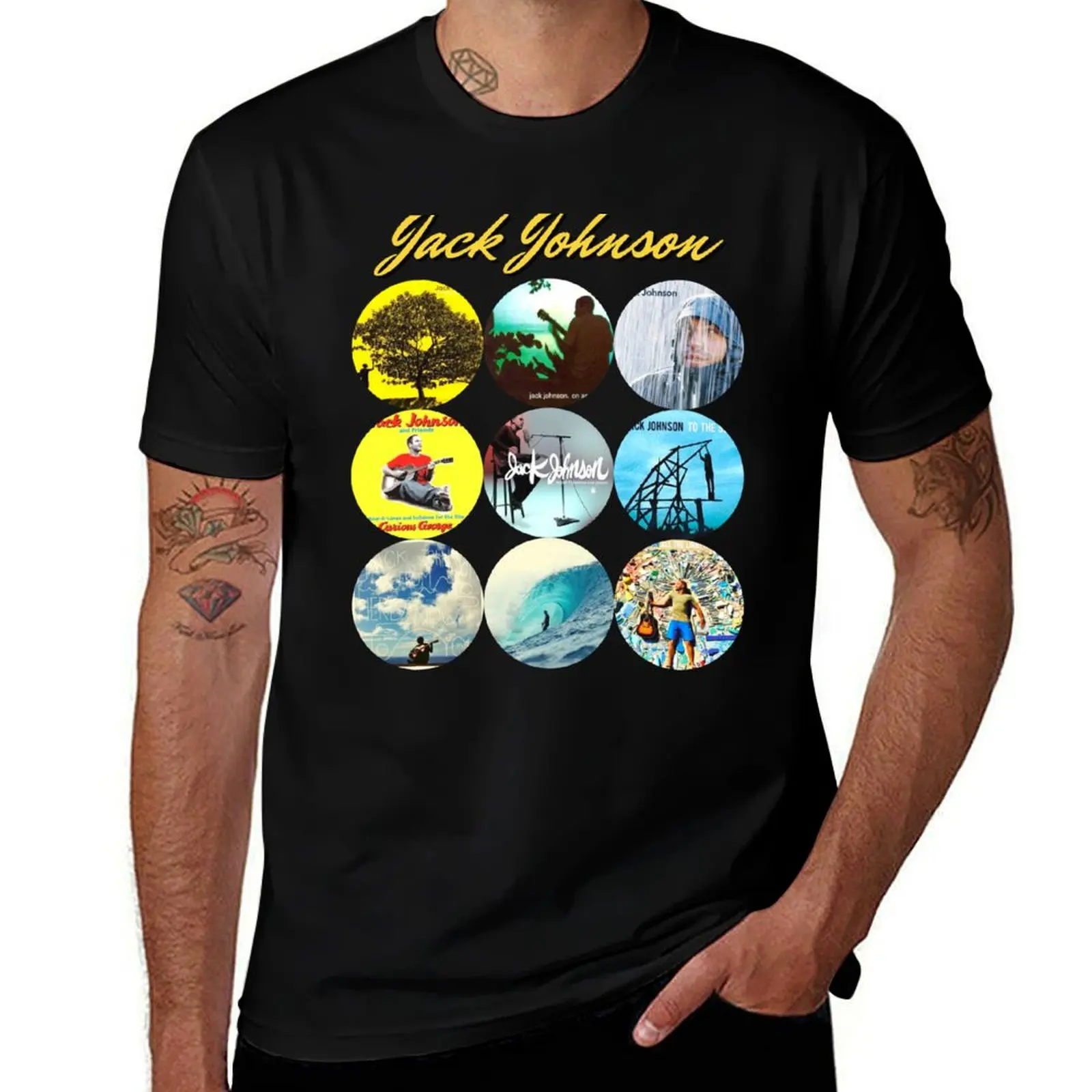 Jack Johnson Essential T shirt / Stickers T-Shirt All Match Basic Short Sleeve Top T-Shirt