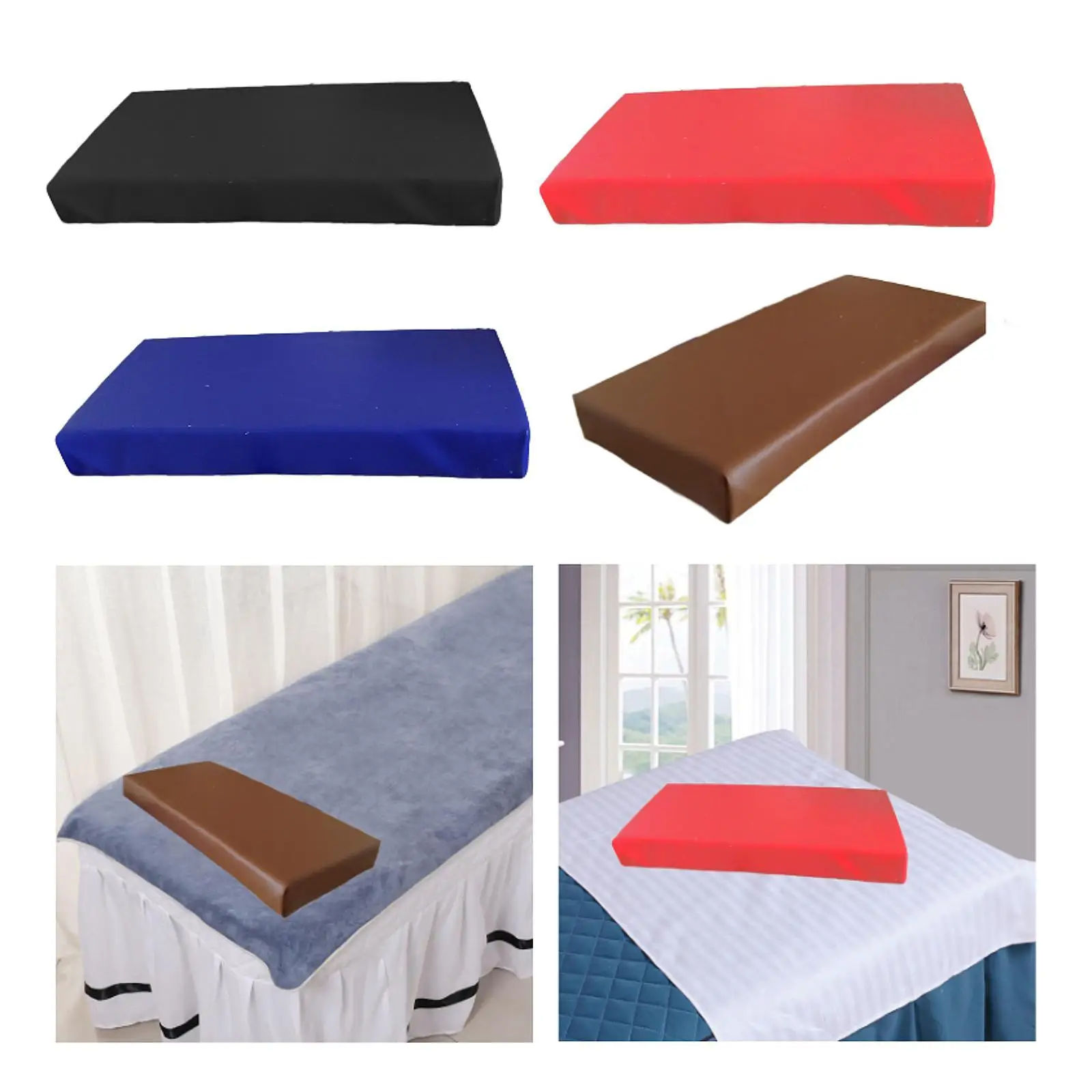 

Подушка для шеи с сообщением, подушка для головы для массажного стола, удобная многоразовая универсальная подушка из искусственной кожи для спа-кровати