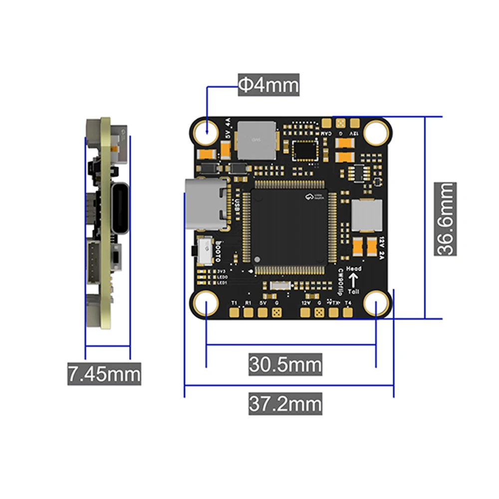 VoidFlyFlyingRC H7D FPV Flight Controller STM32H743 Dual ICM-42688-P Gyro Onboard 128MB Blackbox 12V/2A BEC FPV FC For FPV R