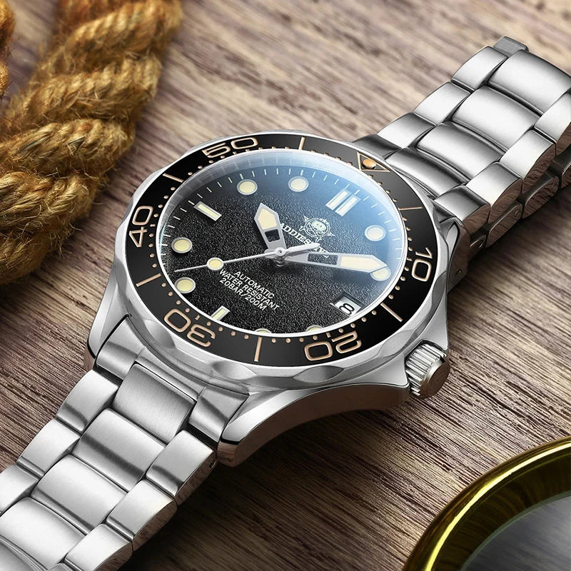 

ADDIESDIVE Automatic Watch Sapphire Luxury NH35 Mechanical Stainless Steel Ceramic Bezel Luminous 200m Waterproof Watch For Men