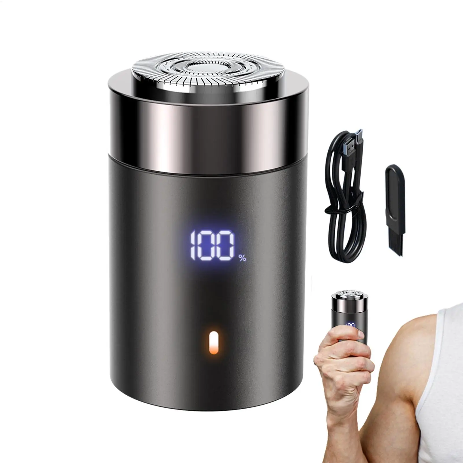 Mini Electric Shaver Rechargeable Beard Trimmer Potable Handhold Electric Grooming Razor For Travel Bathroom Office Home Shower