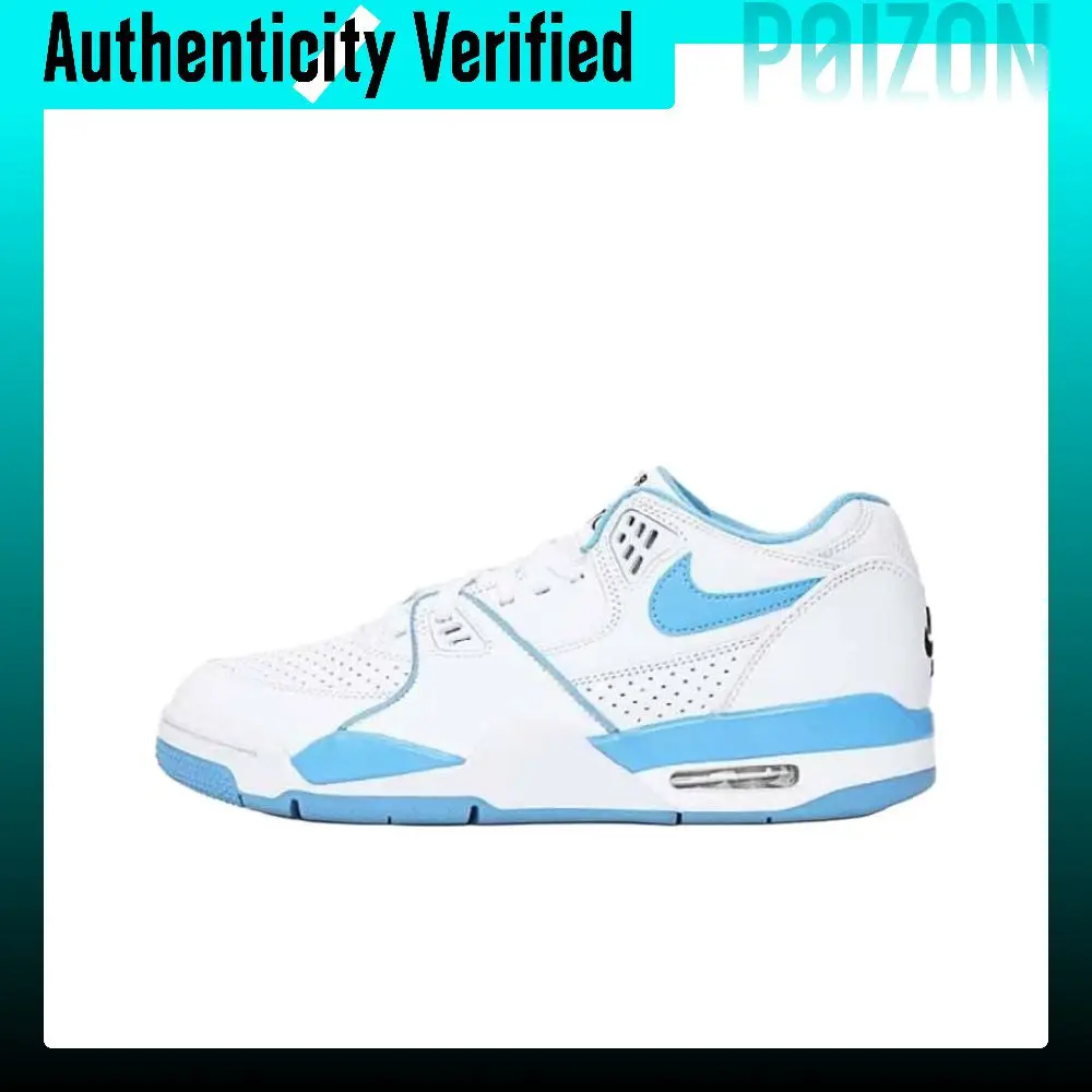Nike Air Flight 89 Comfortable Slip Resistant Abrasion Resistant Low top Basketball Shoes Men's White Blue HJ4484-100