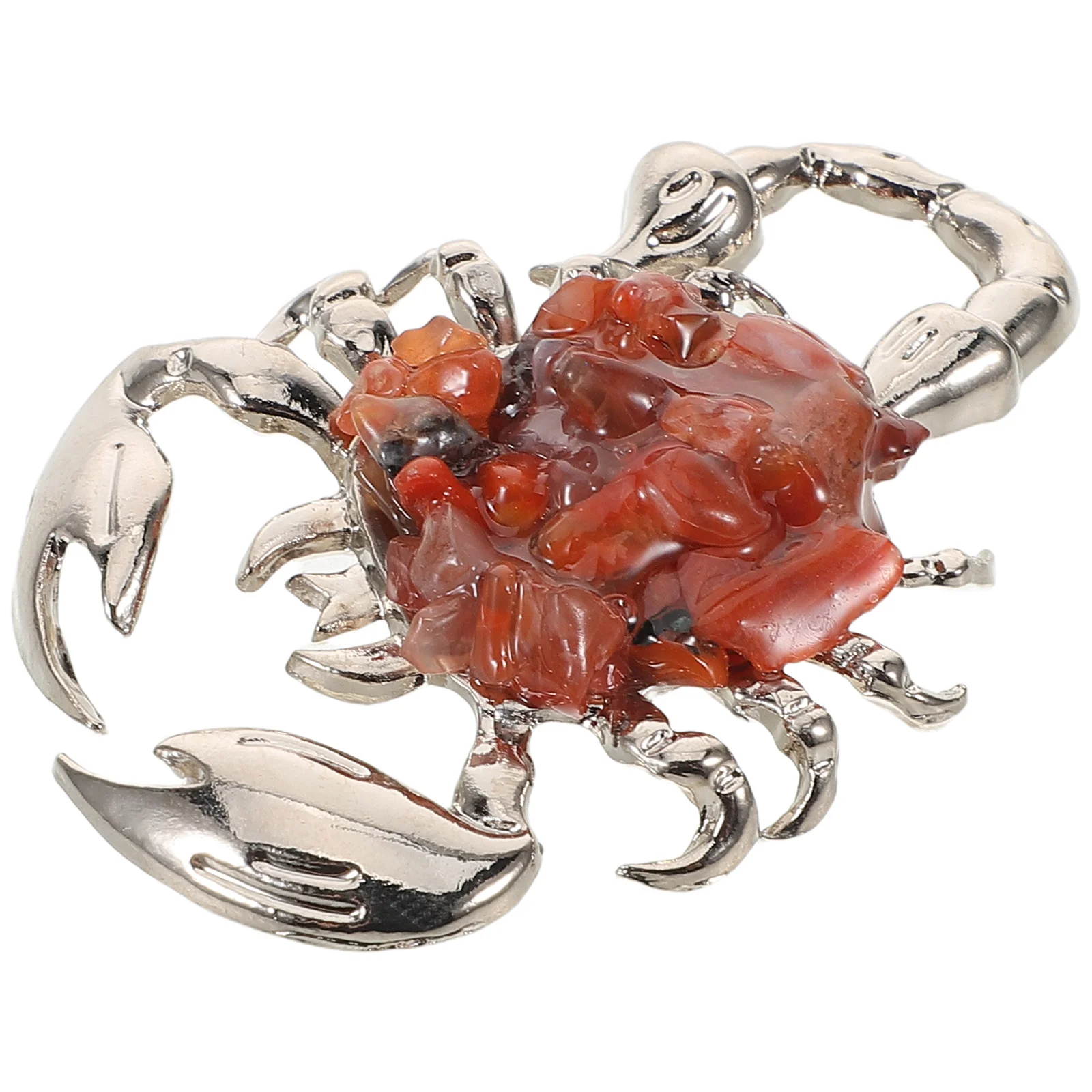 

Crystal Scorpion Sculpture Natural Crystal Alloy Mini Desktop Ornament Office Home Decor Artistic Insect Decoration
