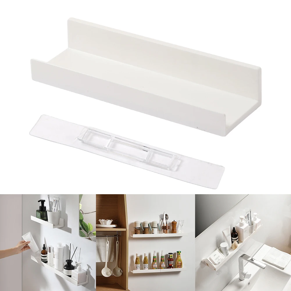 

Multifunctional Bathroom Wall Shelf Toothpaste Shelves Shampoo Rack Wall-Mounted Kitchen Spice Storage Holder Home Organization