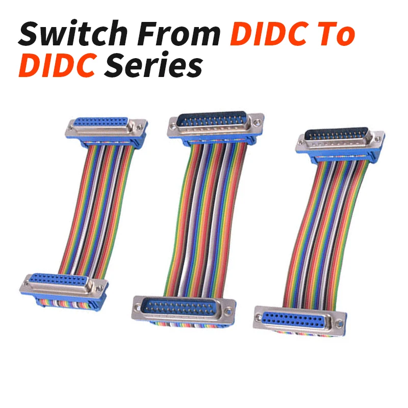 DB9 DB15 DB25 DB37 Male to Female Extension Wire D-SUB DIDC RS-232 DR/DB 9/15/25/37 Pin Ribbon Cable Connector Connection Line