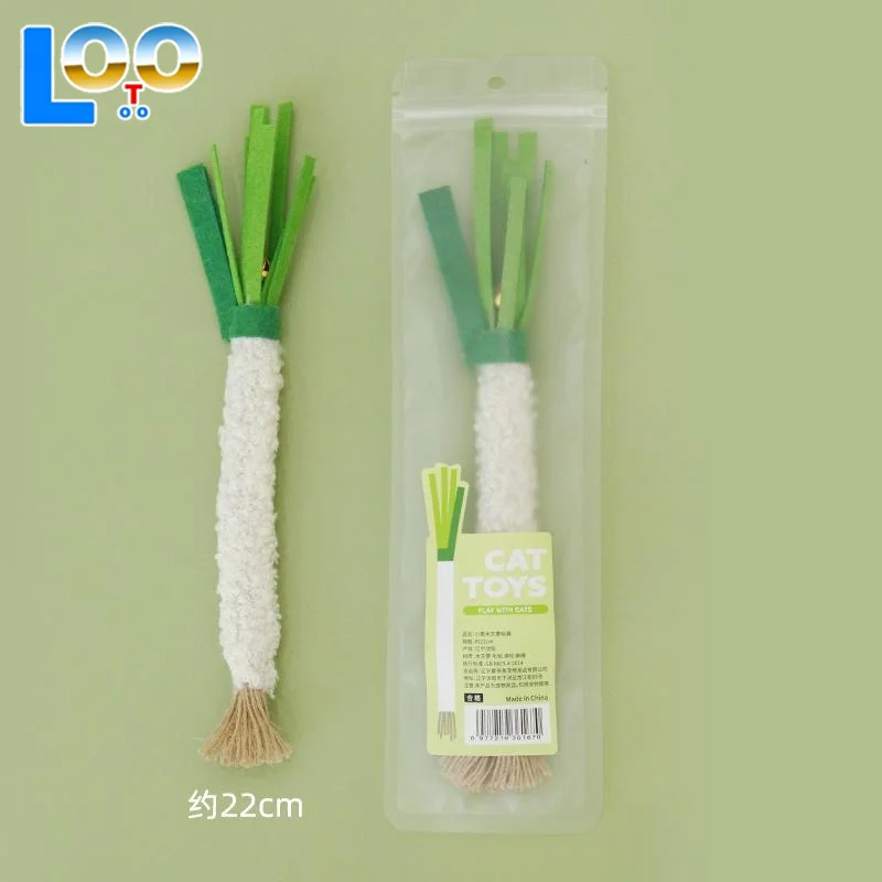 Engraçado sentiu cebolinha gato brinquedo realista simulado brinquedo vegetal mordida resistente dentes moagem brinquedos do gato suprimentos para animais de estimação