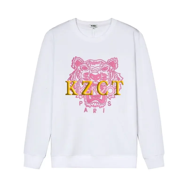 2024 New High-end Fashion Trendy Brand Tiger Head Printing Long-sleeved Round Neck Pure Cotton Loose Sweater for Men and Women