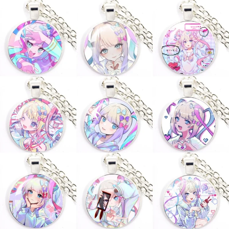 Needy Girl Overdose Game Rain KAngel Silver-plated 25mm Round Necklace Pendant Game Peripheral Accessory For Fan Gift