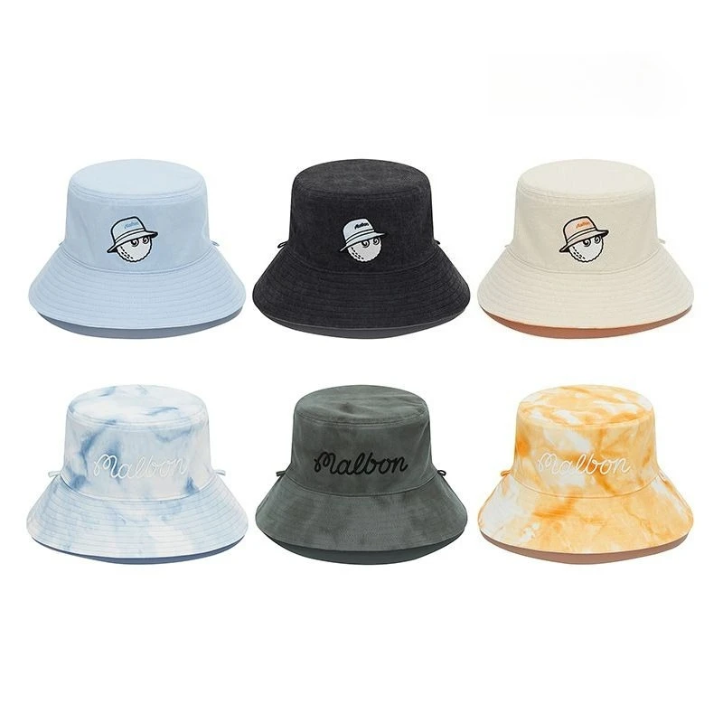 2026 malbon Unisex Golf Bucket Hat Reversible Double Sided Wide Brim Sun  Hat Adjustable Outdoor Sports Fisherman Hat Men Women