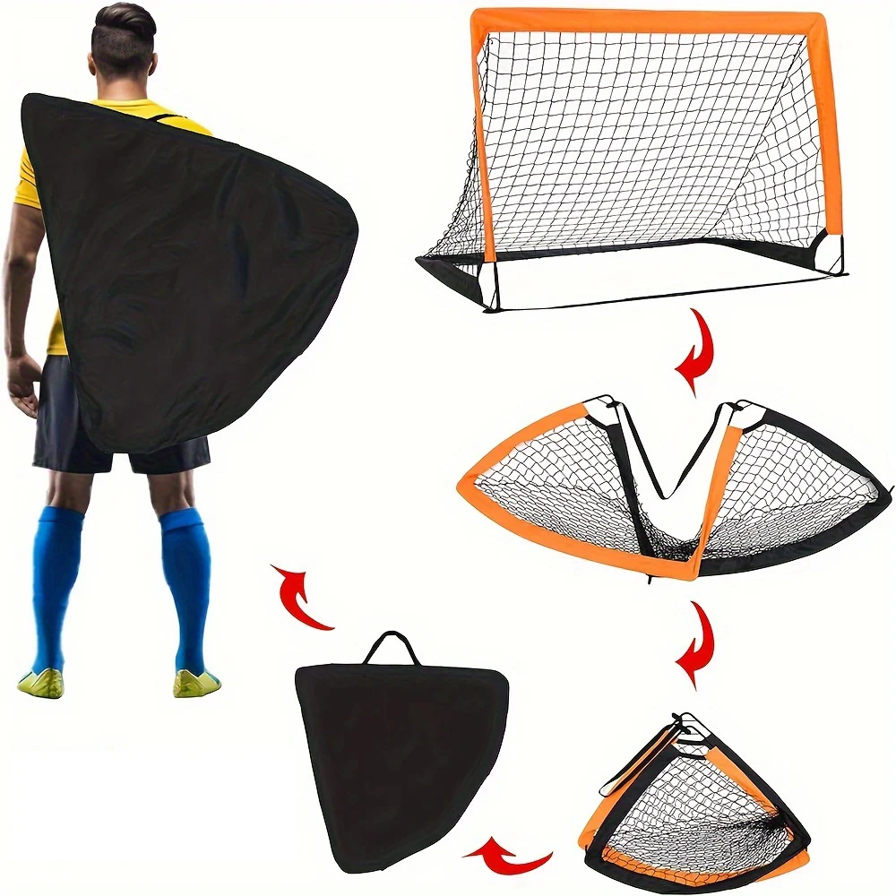 2pcs Portable Kids Soccer Goals for Backyard Youth Outdoor Sports Games Training Equipment Football Net