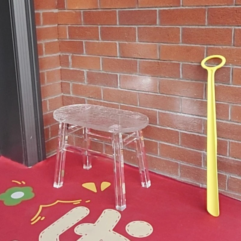 

Acrylic Shoe Stool Modern Small Bench for Living Room Bedroom Multifunctional Ottoman Seat Minimalist Makeup Dressing Stool