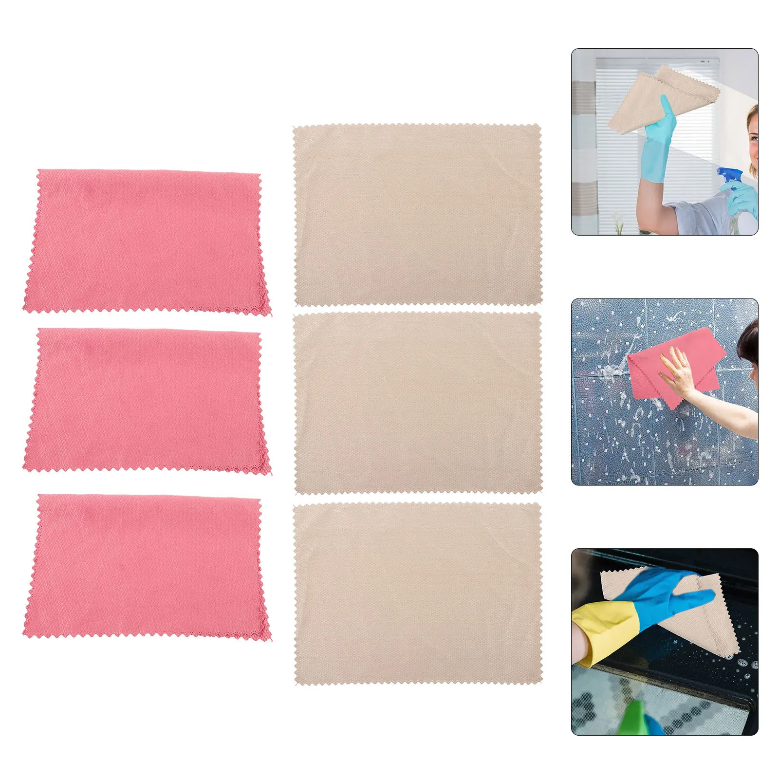

6pcs Microfiber Dishcloths Absorbent Kitchen Multi-Function Reusable Wiping Cloth For Bathroom Durable Supple