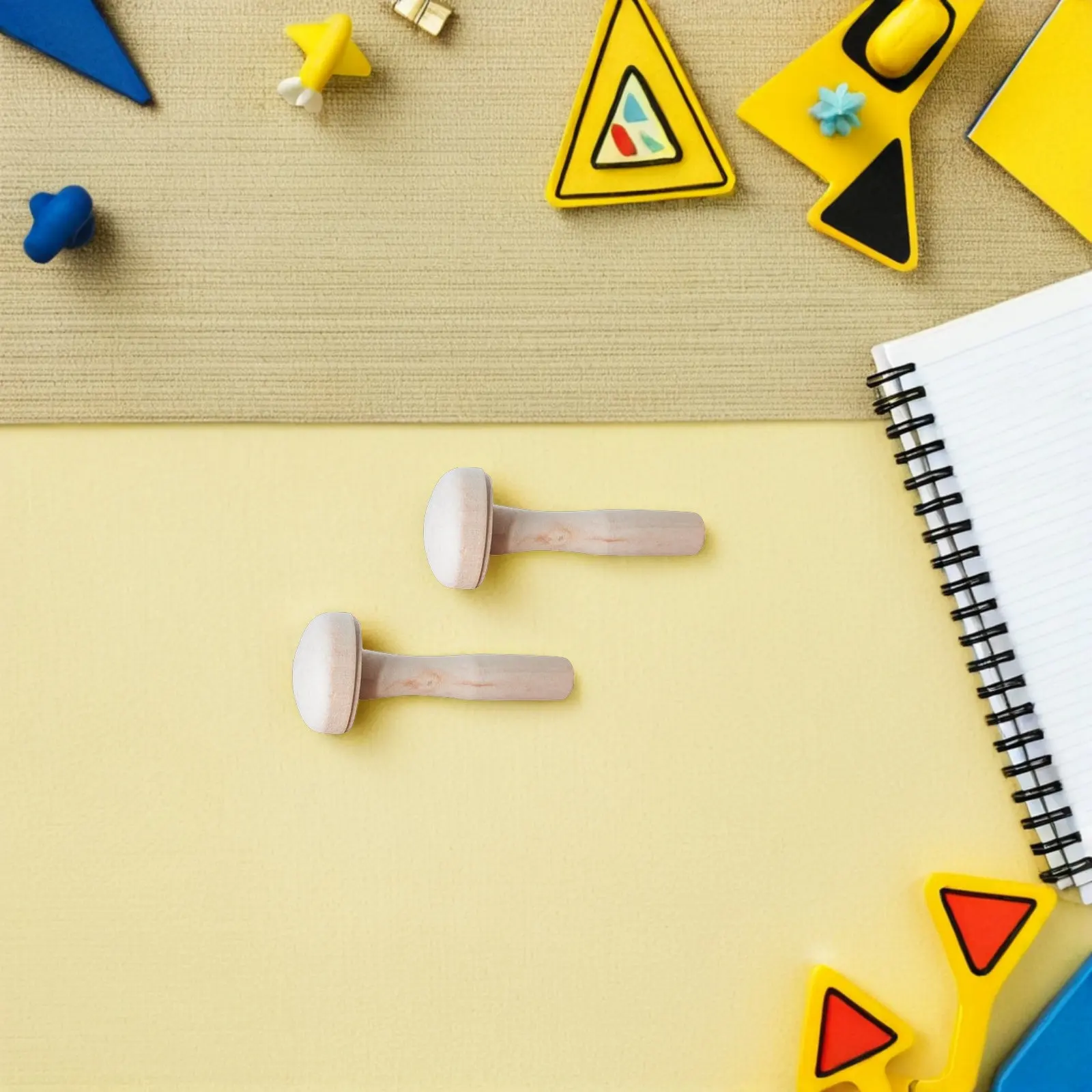 10pcs Wooden Mushroom Rubbing Rollers for Kids – DIY Art Craft & Educational Drawing Activity Set
