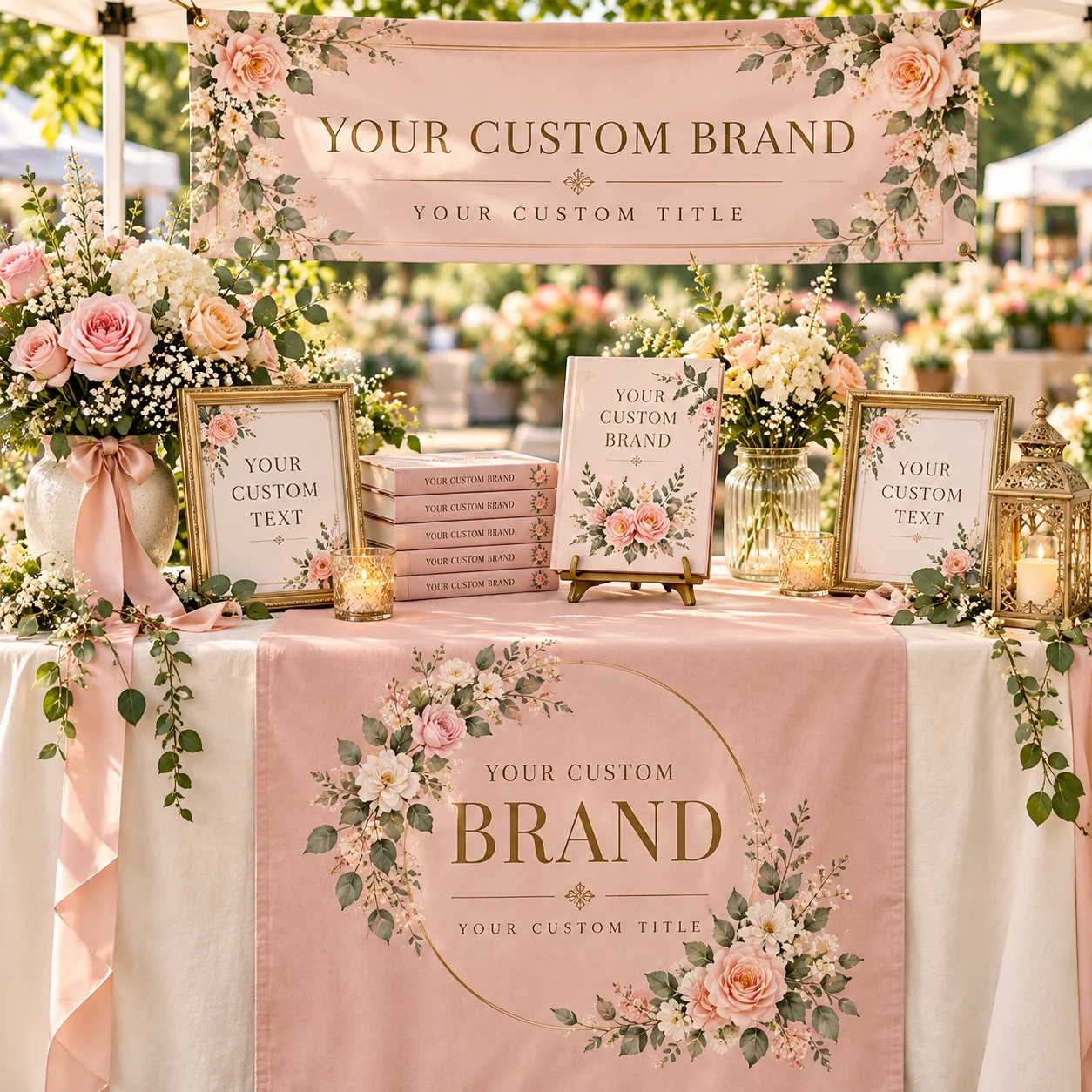 Customizable Table Runner – Print Your Own Text or Photos. Full-color printing; perfect for birthdays, weddings, anniversaries,