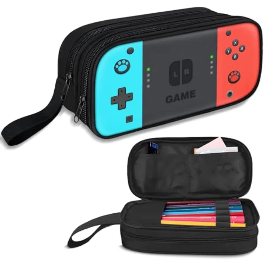 

Large Pencil Case for Boys - Boys Pencil Pouch with Zipper Compartments - Big Capacity Pen Box Gamer Pen Bag Organizer for Teen