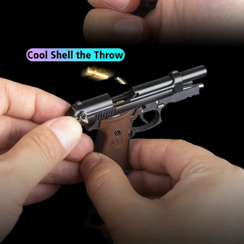 1:3 Beretta Pistol Alloy M92F Gun Disassembled Model Keychain Throw Shells Pendant Toys Decoration Crafts Figurines & Miniatures