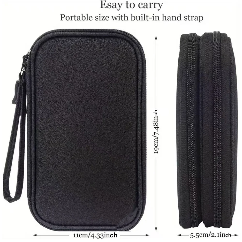 Multi functional double-layer zipper storage bag, suitable for digital product accessories and travel, daily office use