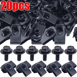 Car Body Bolts & U-nut Clips M4/M5 Engine Cover Undertray Splash Shield Guard Bumper Fender Liner Retainer Fastener Rivet Screws