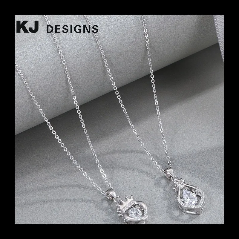 

S925 Sterling Silver Zirconium Smart Series Pendant, Japanese and Korean Simple Micro-inlaid Beating Heart Necklace Special Trea