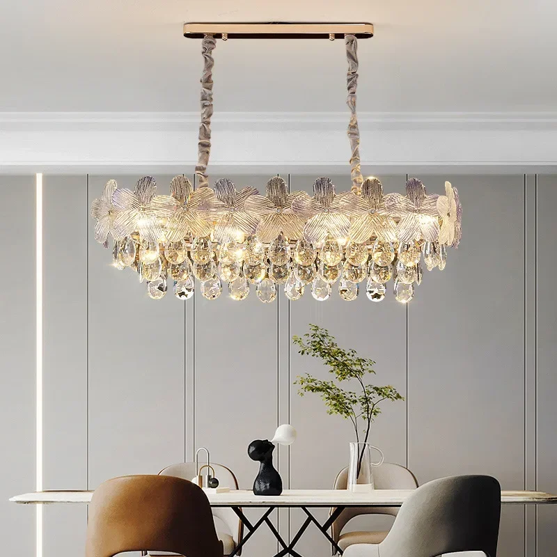 Modern Home Decoration Pendant Lights Chandelier Crystal Hotel Elegant Pendant Lights Ceiling Lamp Indoor Lighting Lustres LLPL