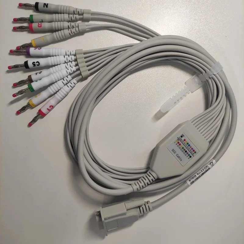CONTEC EKG Cable3 12 10 Leads Button / Banana ECG Cable For ECG 80A/90A ECG 100G/300G/600G/1200G 8000G Tlc6000 Tlc5000 Tlc9803