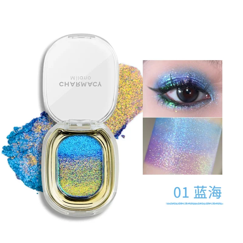 متعدد الألوان عينيه طقم مكياج المرأة الجديدة لؤلؤة الحرباء يضيء بريق ناعم تغيير تدريجي ظلال العيون عالية المصطبغة