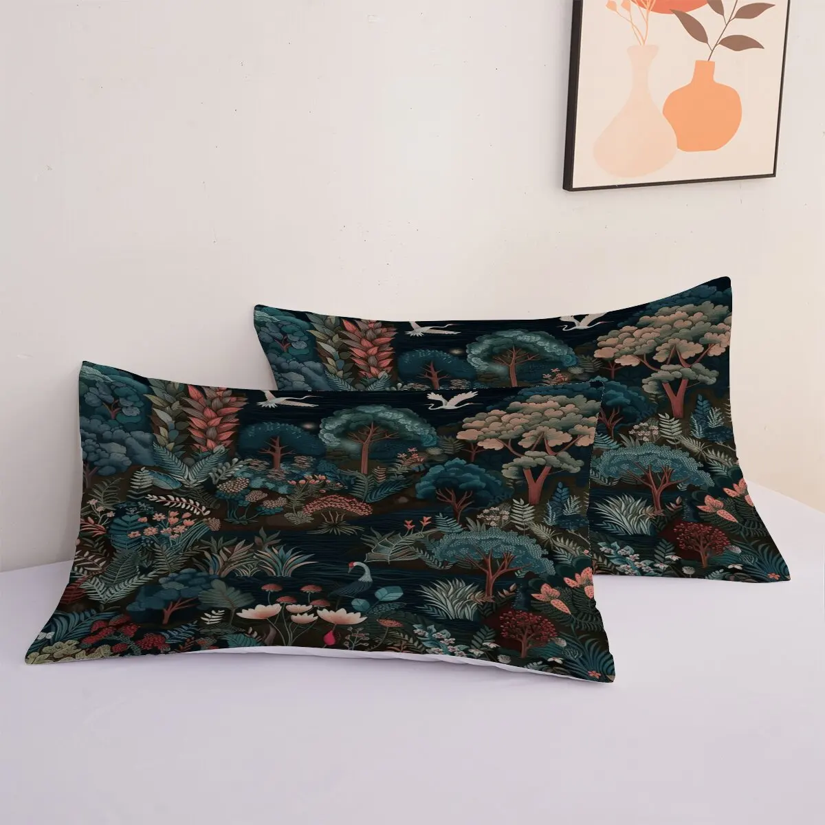 flying on the water  duvet cover   lotus blooming  Duvet cover set, 1 duvet cover and 2 pillowcases