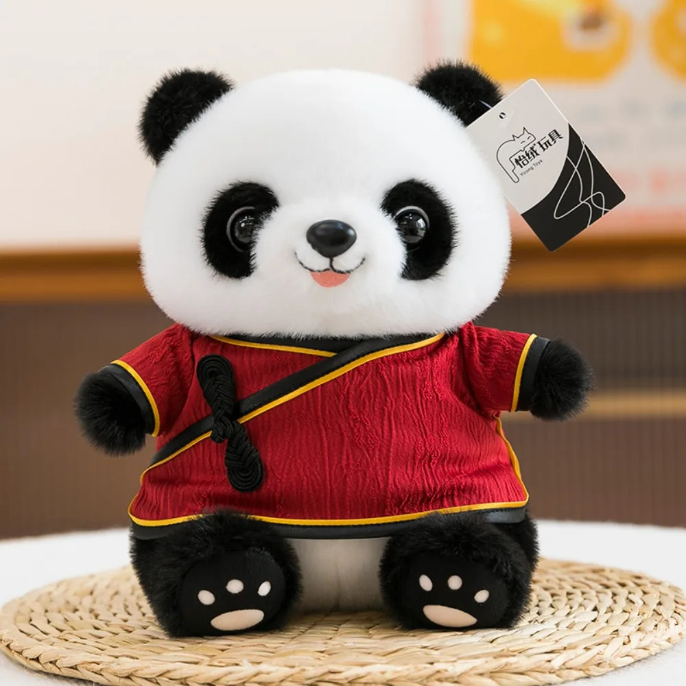 

Silk Hanfu Panda Plush Toy Chinese Style Soft Pillow Plush Panda Pendant Keychain Cartoon Stuffed Animal Toys for Children