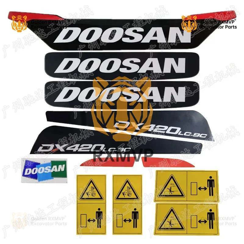 Наклейки на боковые двери с логотипом автомобиля Doosan dx150 220 225 230 260 300 380 420 520-9c