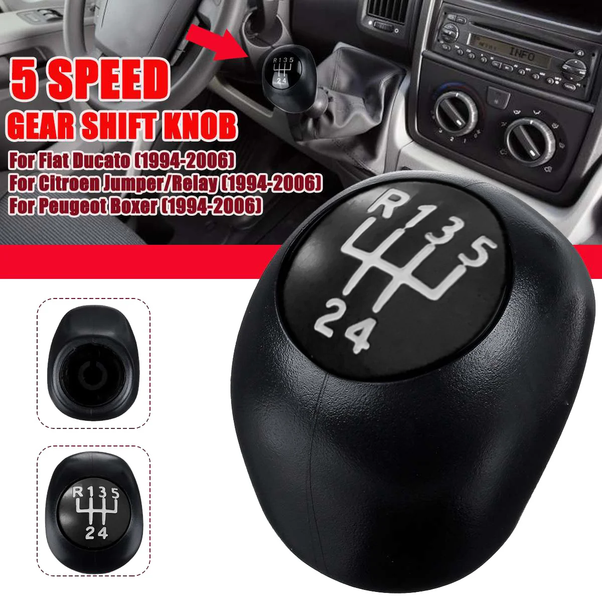 5 Speed Manual Car Gear Shift Knob Handball for Fiat Ducato Citroen Jumper/Relay Peugeot Boxer 1994-2006 735316072