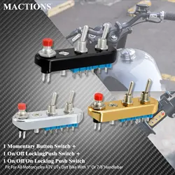 Motorcycle ON/OFF/ON Locking Push Switch Handlebar 7/8