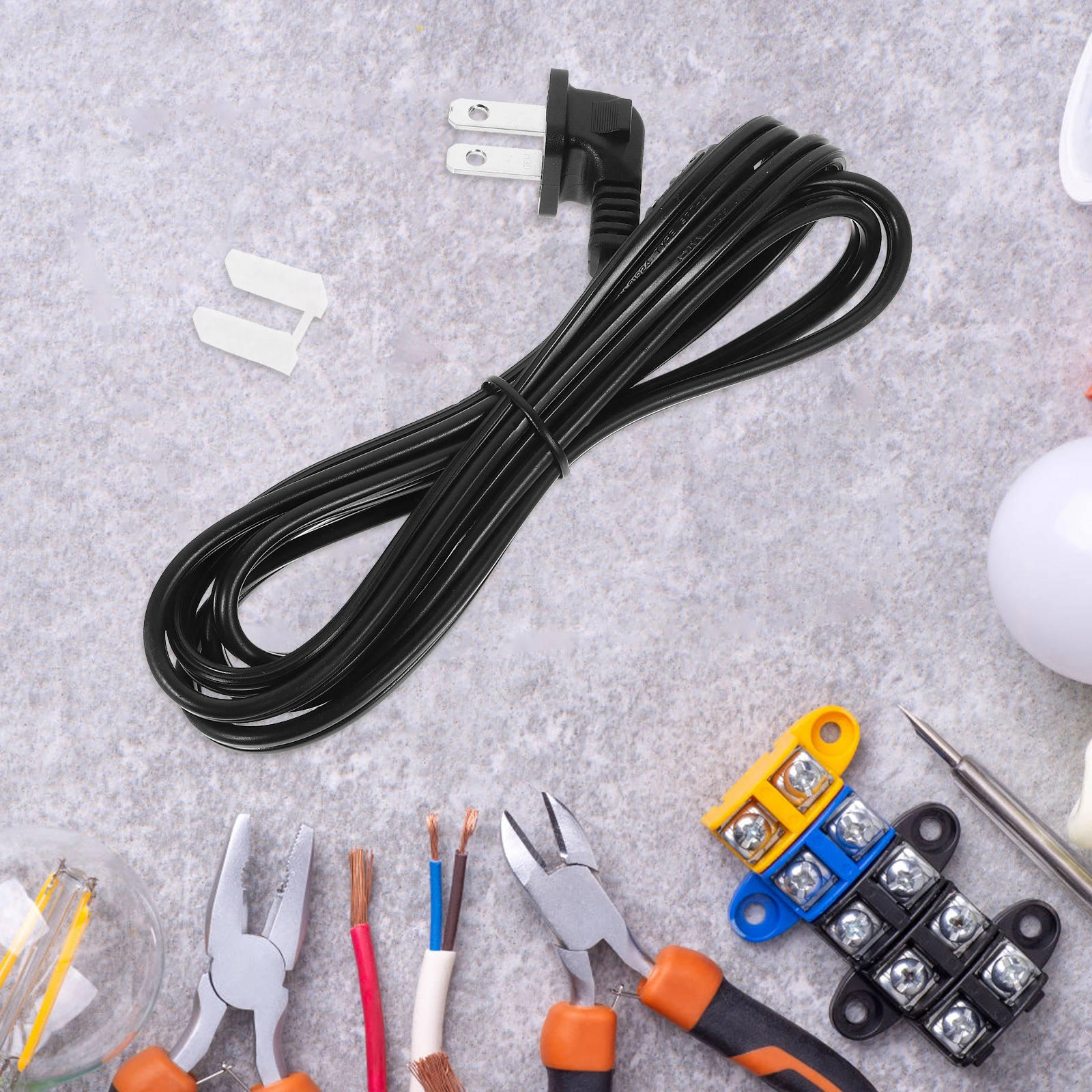 

American 2 Prong Power Extension Cable 90 Degree Right Angle Plug Electrical Cable For Radio Pc Home Appliances Flat Plug
