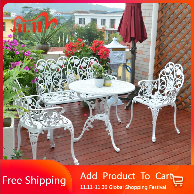 

Luxury Nordic Garden Furniture Sets Mobile Coffee Restaurant Study Table Balcony Kitchen Writing Mesas De Comedor Home Furniture
