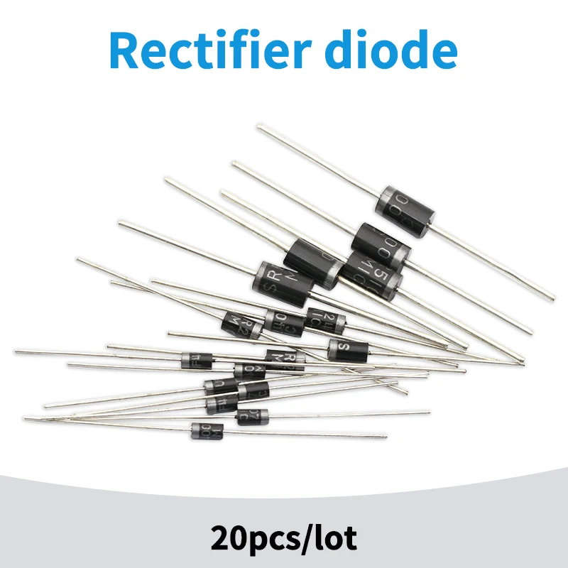 20Pcs 1N5404 1N5408 SB560 SR5100 HER302 RU4A HER308 FR307 10A10 6A10 Diode Shottky Rectifier Diode Kit