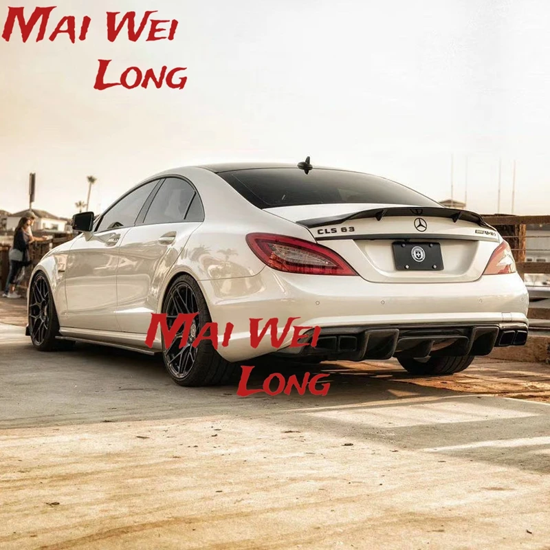 For Mercedes Benz CLS Class W218 CLS 260 300 350 400 CLS63 AMG Spoiler Carbon Fiber Rear Trunk Spoiler Wing R Style 2011 - 2016