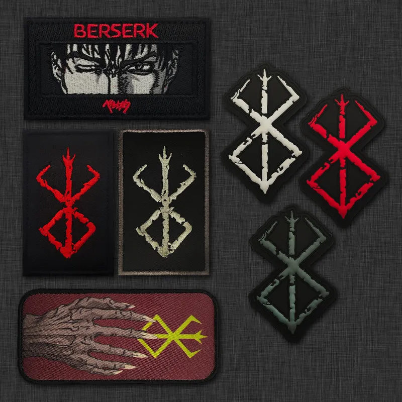 Écussons brodés et en PVC de l'anime BERSERK Sword Wind Legend pour vêtements, sacs à dos, accessoires et brassards
