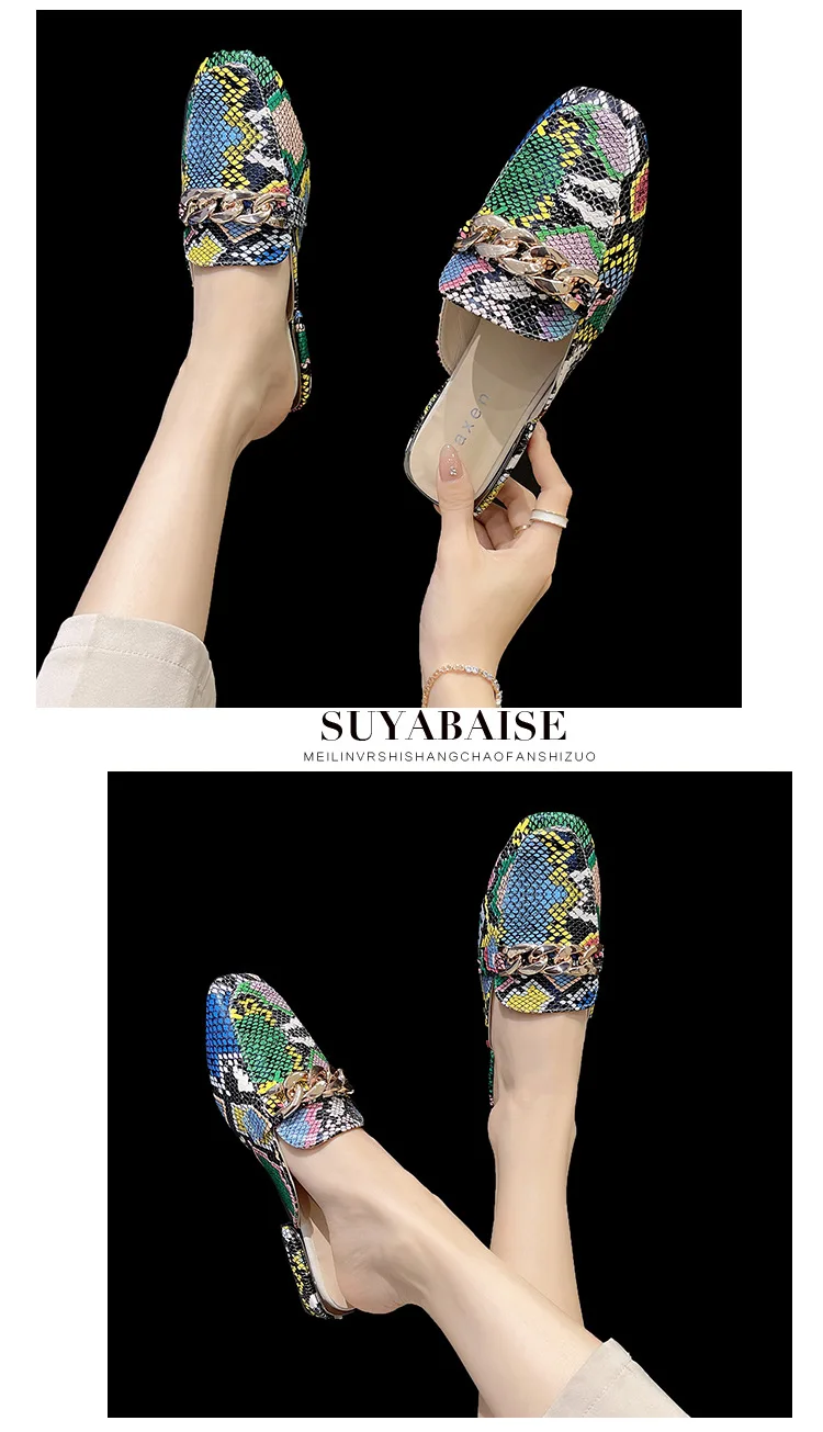 ثعبان الطوطم نقطة عدم الانزلاق في الهواء الطلق المنزلق النساء النعال موضة الأحذية البرية الصنادل لملابس الحفلات الصيف مثير #5