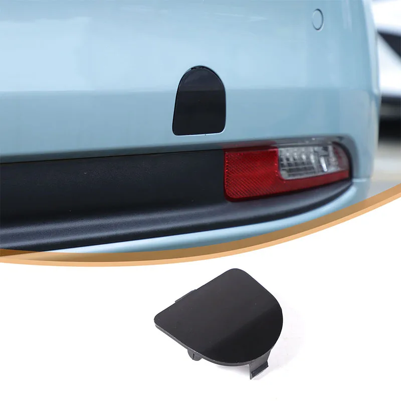 For Fiat 500 2016 2017 2018 2019 2020 2021 2022 2023 24 ABS Black Car Rear Tow Hook Cover Tail Trailer Cap Trim Car Accessories