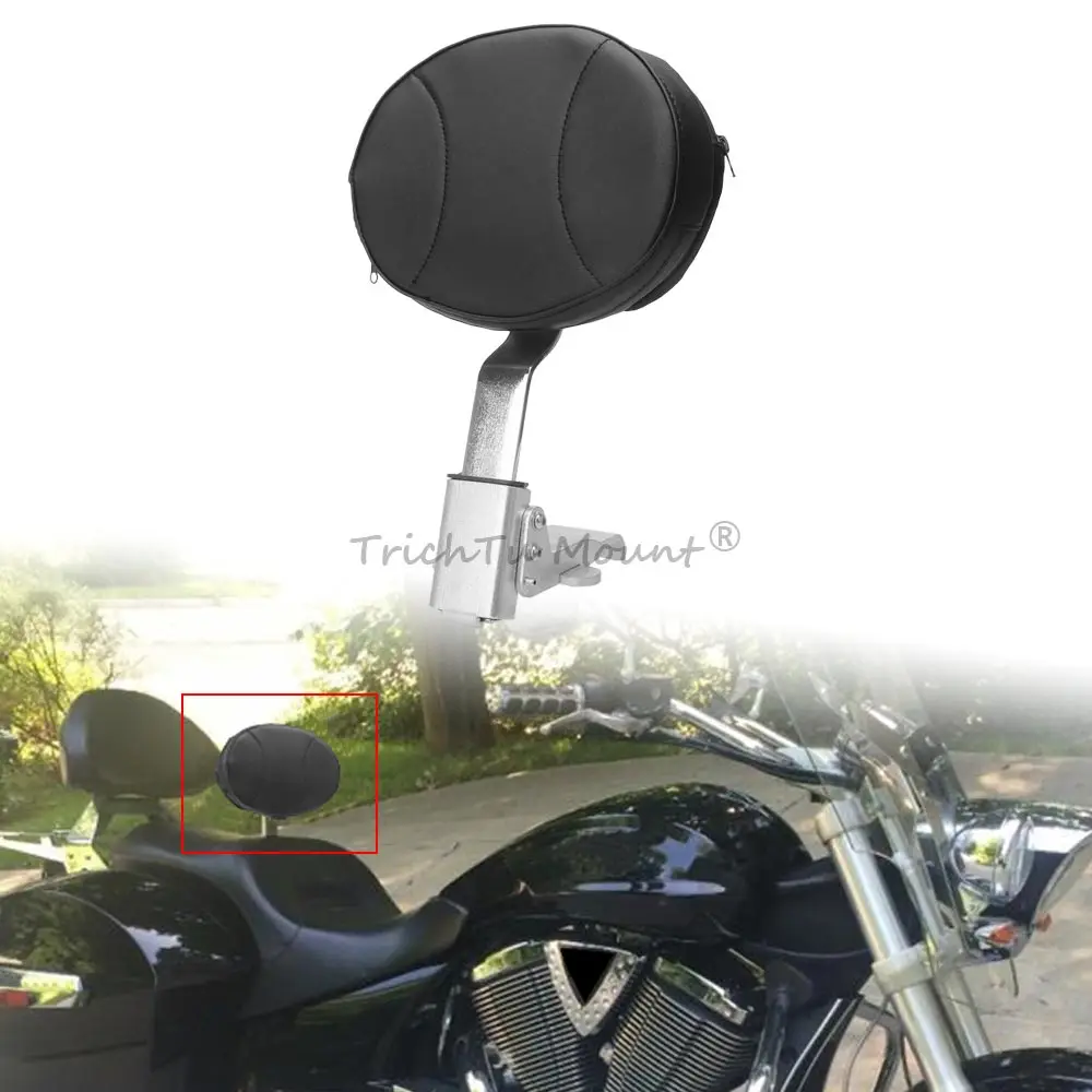 Motorcycle Backrest With Mounting Kit Sissy Bar Backrest Compatible with Victory 2012-2017 PU Leather Motorcycle Seat Backrest