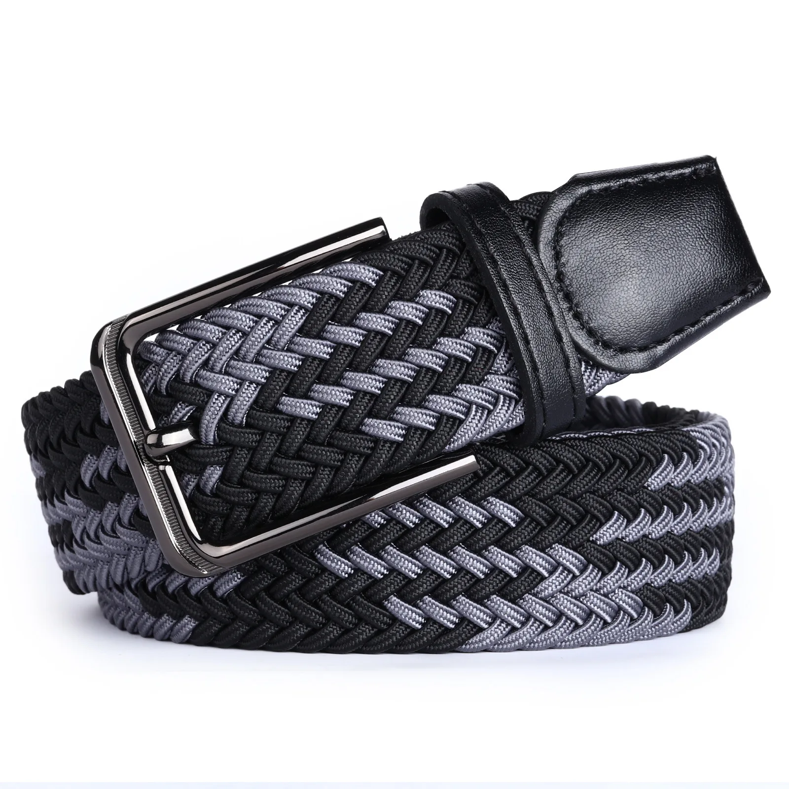 

New Men's Non Perforated Elastic Woven Canvas Belt Korean Version Youth Versatile Golf Casual Business High-Quality Jeans Belt