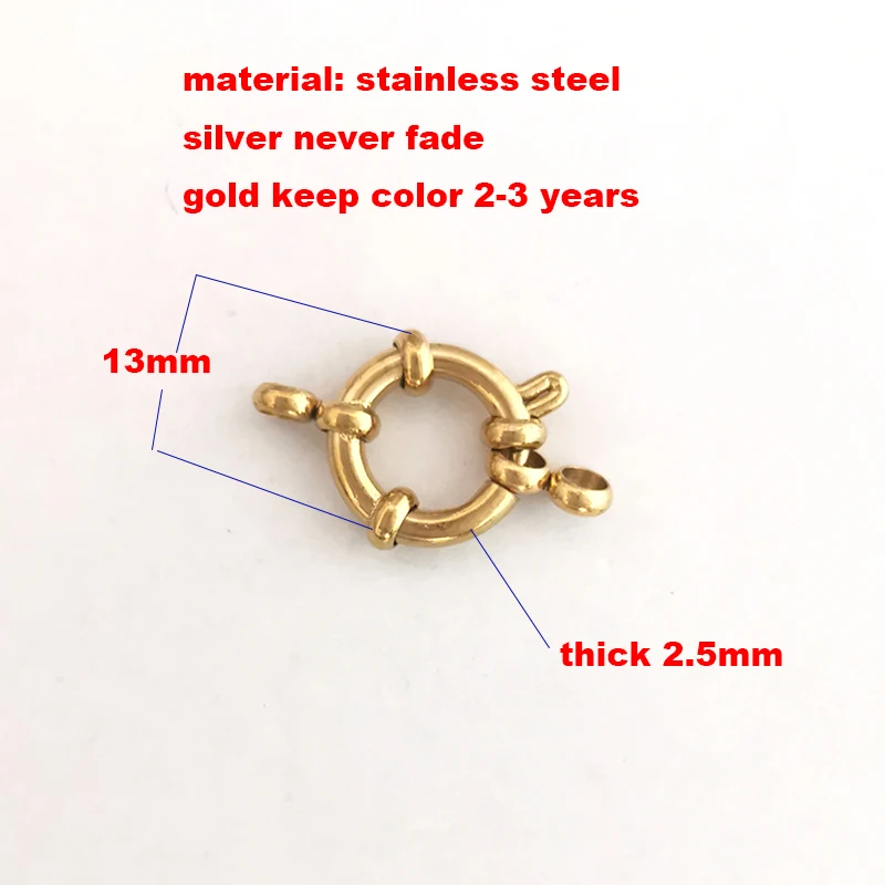 QMHJ 3pcs a lot Stainless Steel Anchor Clasp Necklace Bracelet Anklet Charm Pendant Basic DIY Gold Color Buckle Custom Wholesale