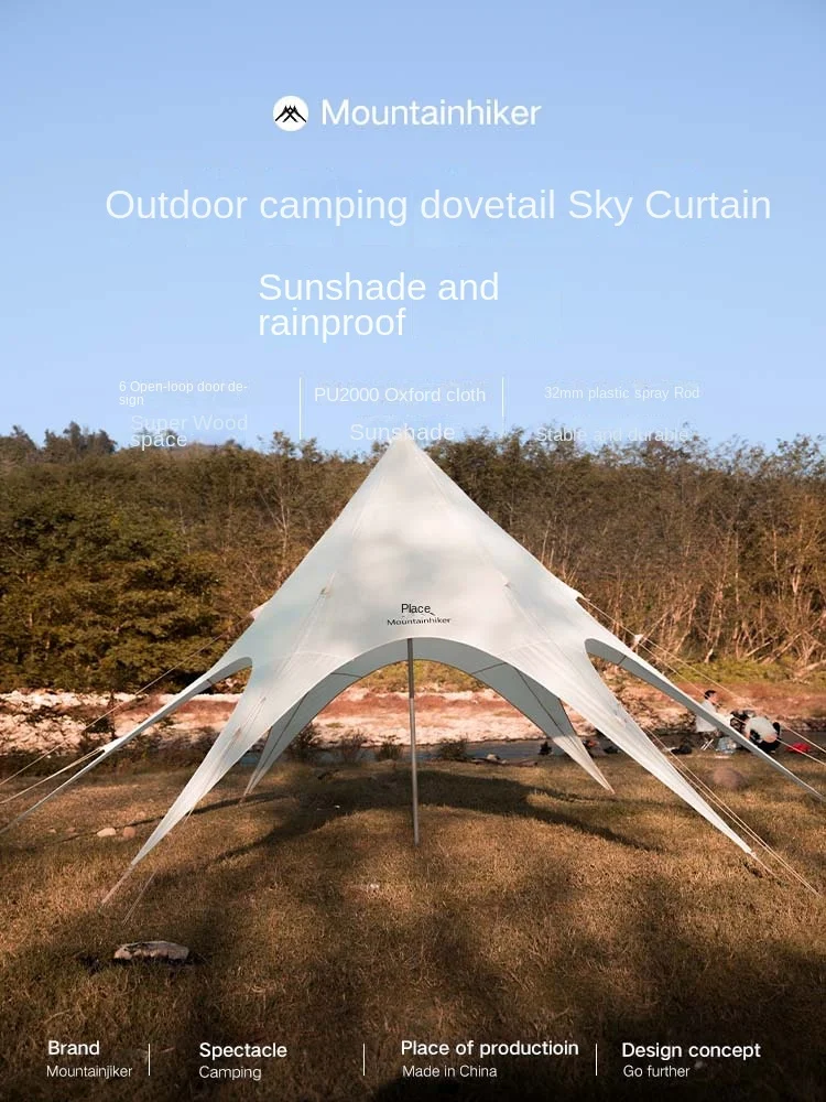 

8-12 People Ultra-light Portable Gazebos Outdoor Dovetail Canopy Detachable Camping Self-driving Tour Tent Tarp Sun Shelter