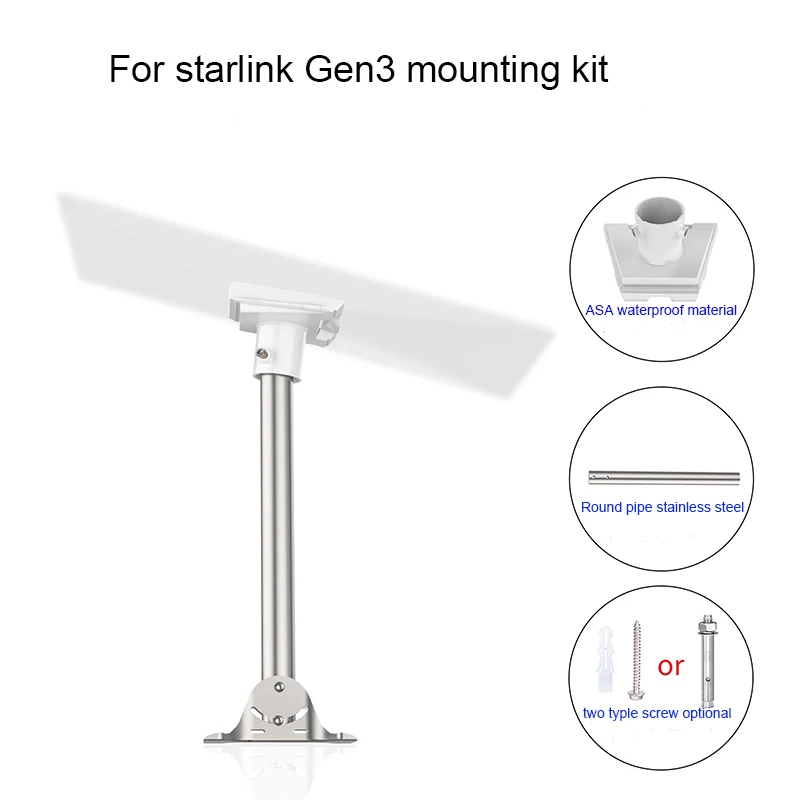 

For Starlink Gen3 Pipe Adapter Round Tube stainless steel Adapter for Starlink GEN 3 RV Yacht Pole Mount Bracket Accessories