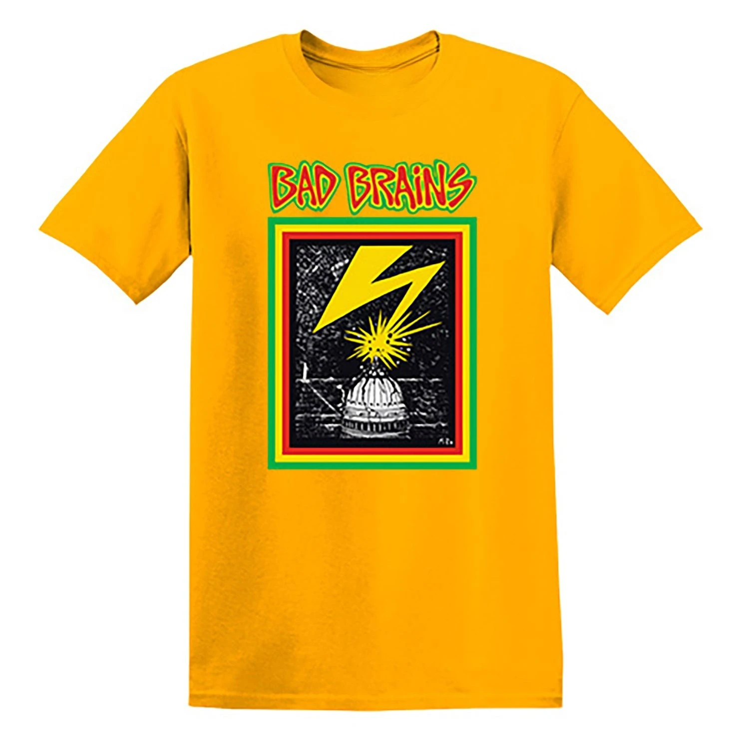 Bad Brains Capitol Strike on Gold Schwarzes Freizeit-T-Shirt für Herren und Damen, Luxus-Band-Marken-Top – Detail 2