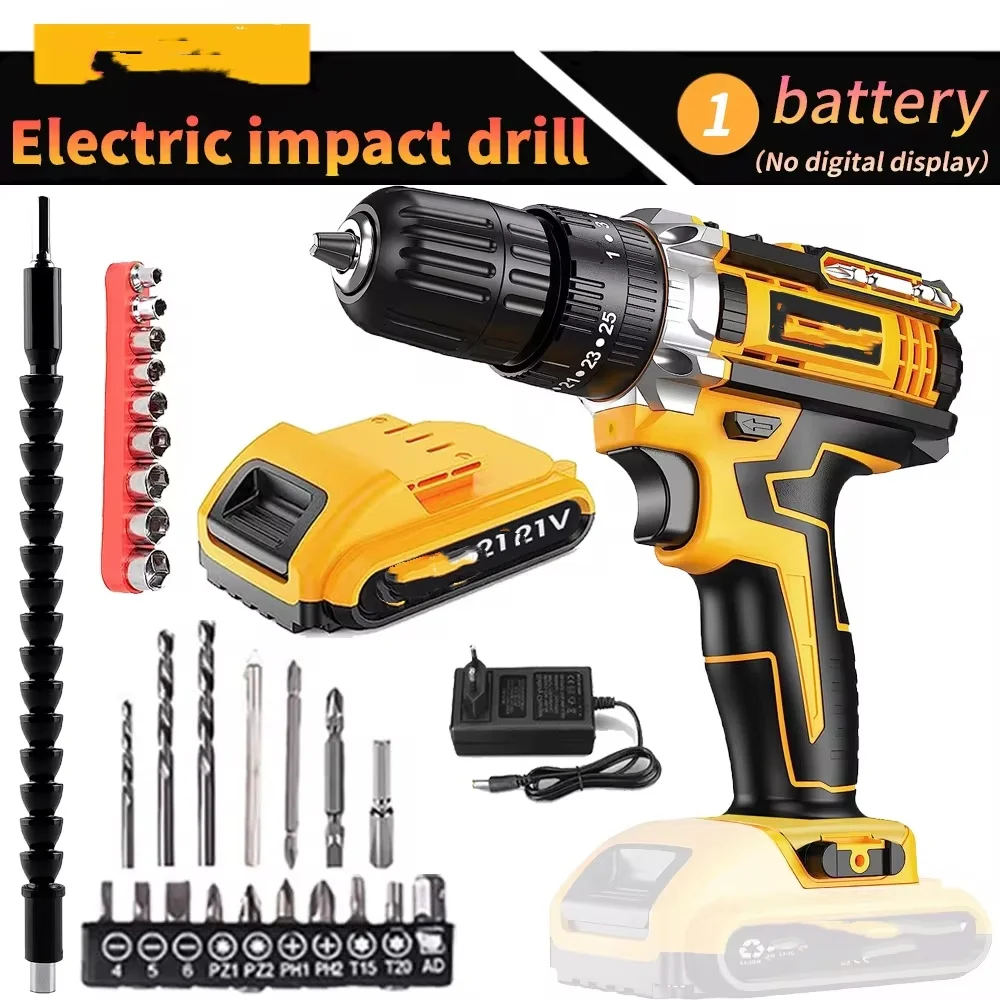 21V Cordless Drill Set, 23 Pieces Drill with 3/8\