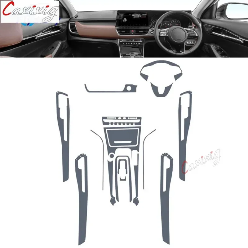 For KIA Seltos KX3 2021-2023 Car interior Center console transparent TPU Paint protective film Anti scratch sticker LCD screen