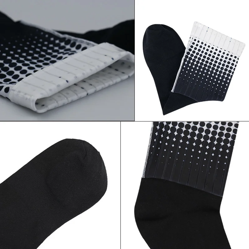 New Style Polka Dot Summer Sports Cycling Socks Non-slip Silicone Pro Outdoor Racing Bike Socks Calcetines Ciclismo